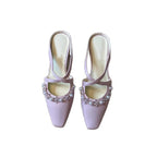 Damen Slingback-Pumps mit strassbesetztem Dekor