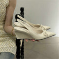Damen elegante Wedgesandalen mit Schleifenverzierung R&B