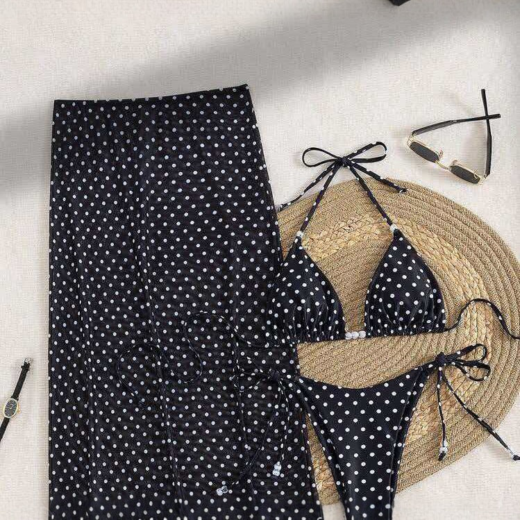 Damen Stilvolles Strandkleid mit Punkten R&B