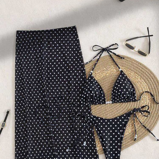 Damen Stilvolles Strandkleid mit Punkten R&B