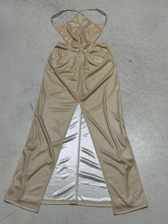 Damen glamouröses Abendkleid mit tiefem Rückenausschnitt und raffinierter Drapierung R&B