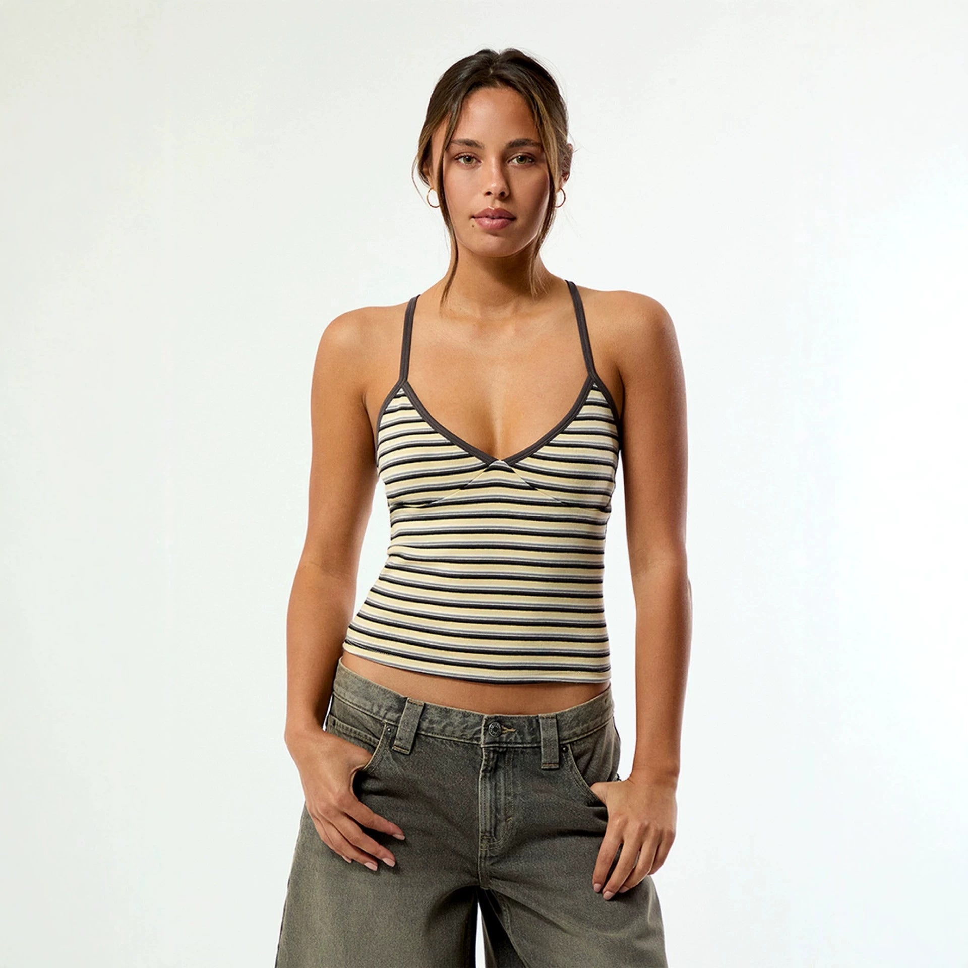 Damen Camisole-Top im lässigen Streifendesign mit verstellbaren Trägern R&B