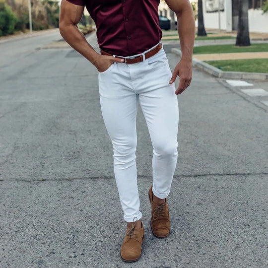 Herren Slim-Fit Chinohose mit modernem Design und elastischem Bund R&B