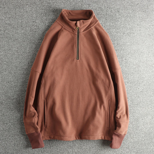 Herren Fleecejacke mit halbem Reißverschluss und seitlichen Eingrifftaschen R&B