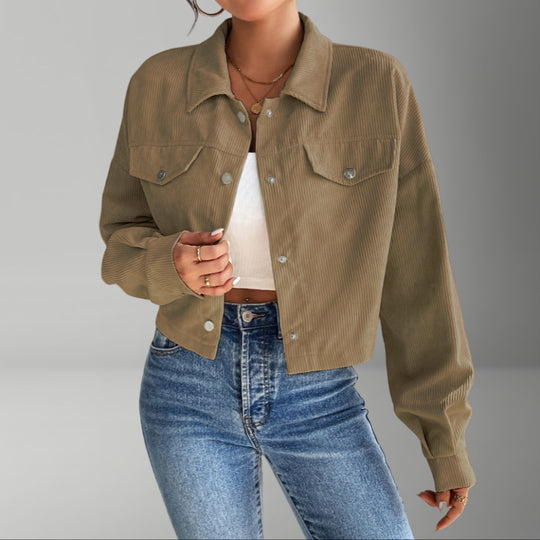 Damen Kurzjacke aus cordartigem Material R&B