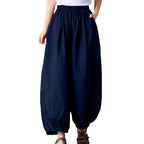 Damen Bequeme lockere Harem-Hose mit elastischem Bund R&B