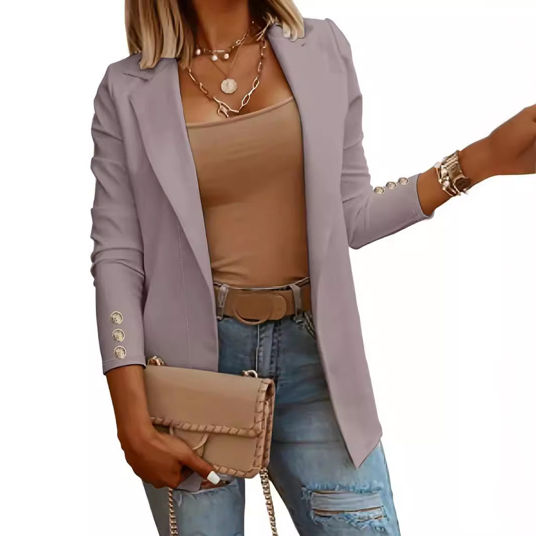 Damen Elegante Blazerjacke mit modischen Knopfdetails R&B
