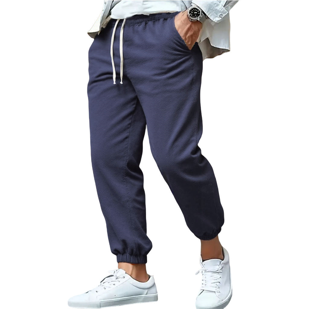 Herren nan tapered Sweat-Jogger mit elastischem Bund, Kordelzug und eingeschlossenen Bündchen R&B