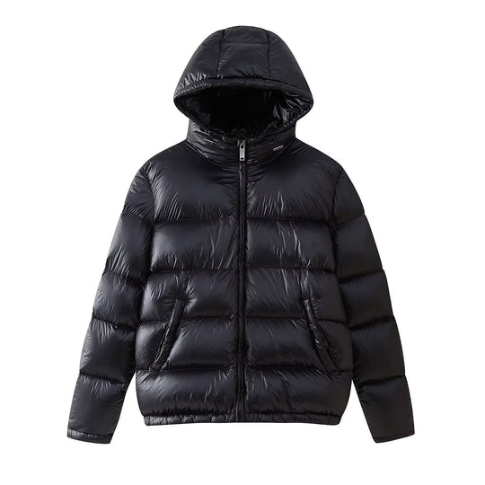 Damen funktionale Daunenjacke mit integrierter Kapuze und seitlichen Taschen R&B