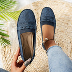 Damen Mokassins mit eleganter Fransen-Detailgestaltung und rutschfester Sohle R&B