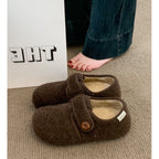 Damen Fleece Clogs mit praktischem Knopfverschluss und rutschfester Sohle R&B
