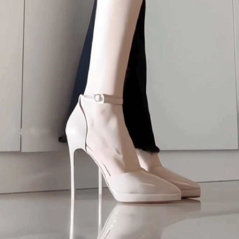 Damen Glamouröse Plateau-Pumps mit verstellbarem Knöchelriemen R&B