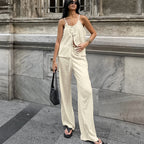 Damen luftiges Blusenkleid mit verstellbaren Trägern und Rüschendetails R&B