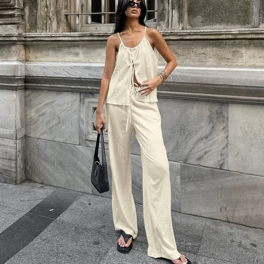 Damen luftiges Blusenkleid mit verstellbaren Trägern und Rüschendetails R&B