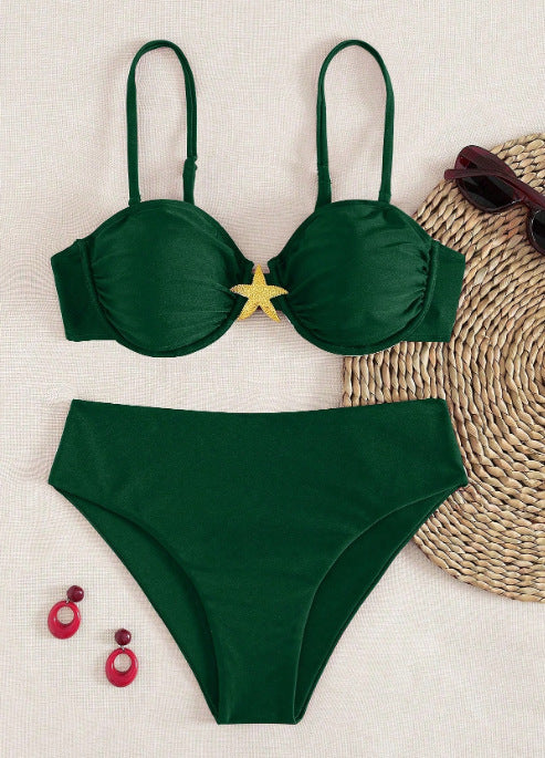 Damen Balconette-Bikini mit dekorativen Sternen R&B