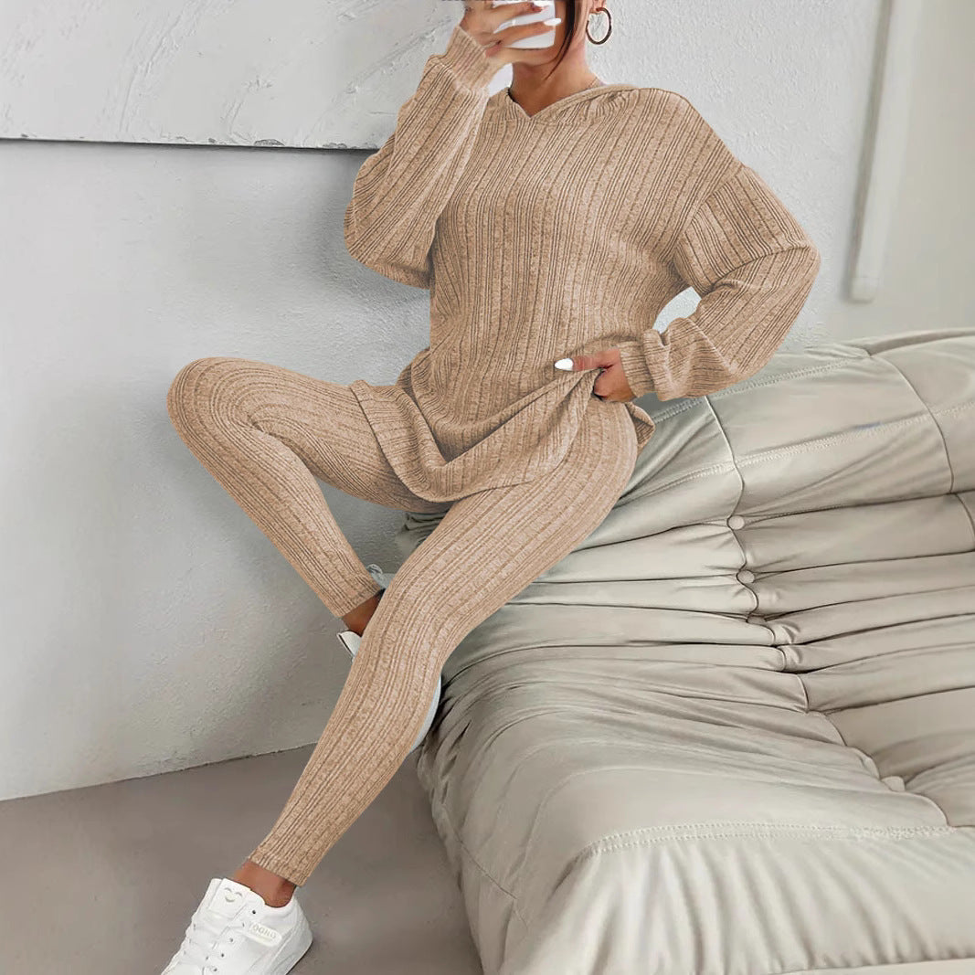 Damen gemütliches Strick-Set mit oversized Oberteil und enganliegenden Leggings R&B