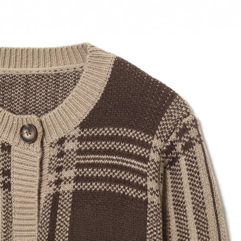 Damen gemütliche Karoknitted Cardigan R&B