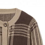 Damen gemütliche Karoknitted Cardigan R&B