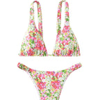 Damen Blütenmuster Triangel-Bikini R&B