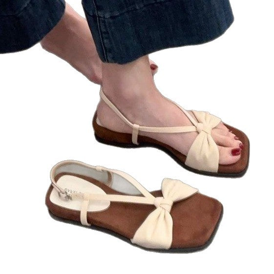 Damen elegante Sandalen mit dekorativem Schleifendetail und rutschfester Sohle R&B