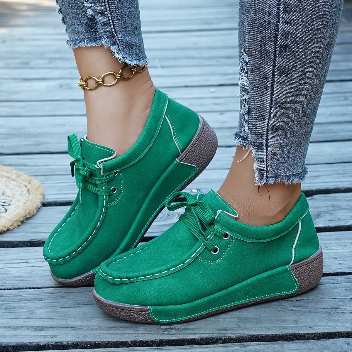 Damen komfortable Sneaker mit weichem Obermaterial und rutschfester Sohle R&B