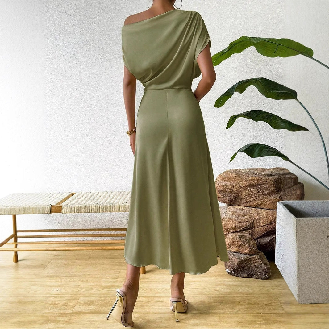 Damen Elegantes und fließendes Abendkleid mit asymmetrischem Schnitt R&B