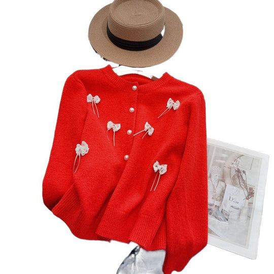 Damen Strickjacke mit femininen Applikationen und Knopfdetails R&B