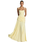 Damen Maxikleid mit dekorativen Rüschendetails und eleganter Taillierung R&B