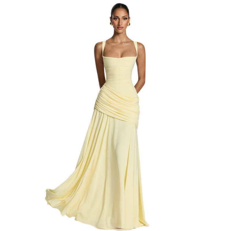 Damen Maxikleid mit dekorativen Rüschendetails und eleganter Taillierung R&B