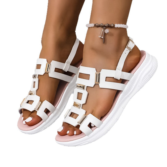 Damen modische Sandalen mit elegantem Verschluss R&B