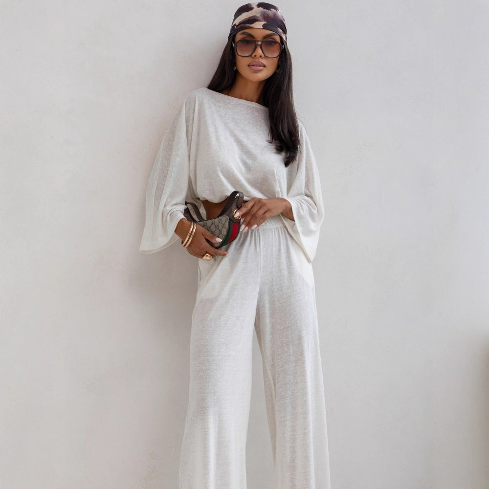 Damen lässiges Lounge-Set mit weitem Schnitt und bequemen Stoff R&B