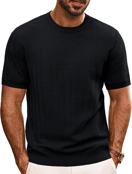 Herren strukturiertes Rundhals T-Shirt R&B