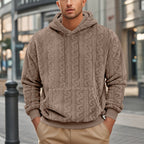 Herren Fleece-Hoodie mit strukturiertem Design und praktischen Taschen R&B