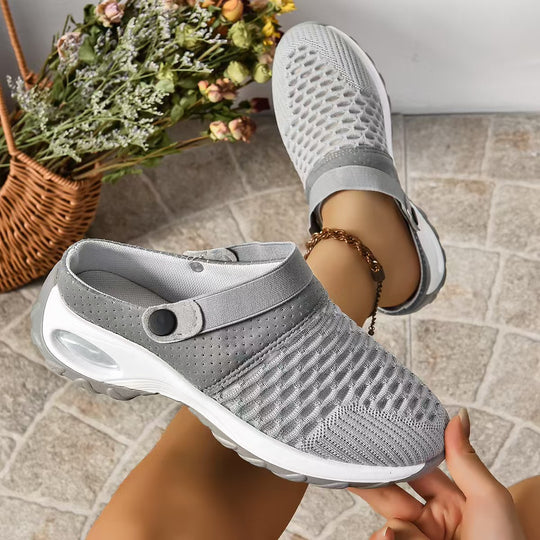 Damen Atmungsaktive Slip-On Freizeitschuhe mit elastischem Riemen R&B