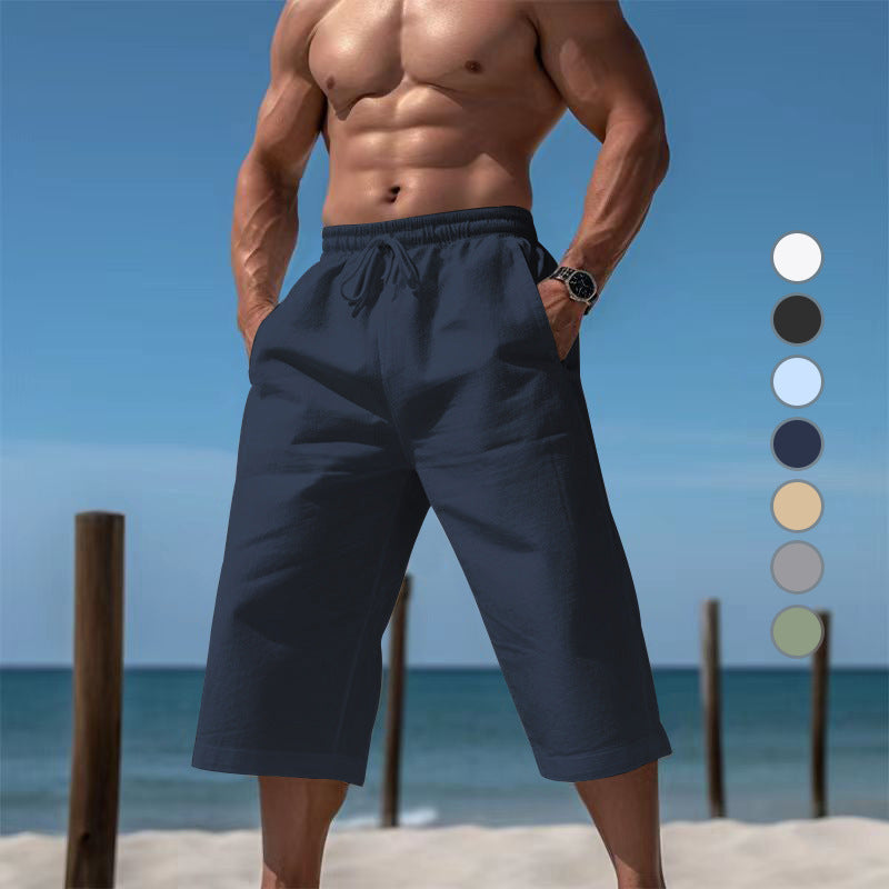 Herren nan lässige knielange Bermuda-Shorts mit elastischem Bund und Tunnelzug R&B