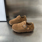 Damen Komfortable Wildleder-Clogs mit modischem Riemen und ergonomischem Fußbett R&B