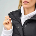 Damen elegante Steppweste mit hohem Kragen und praktischen Taschen R&B
