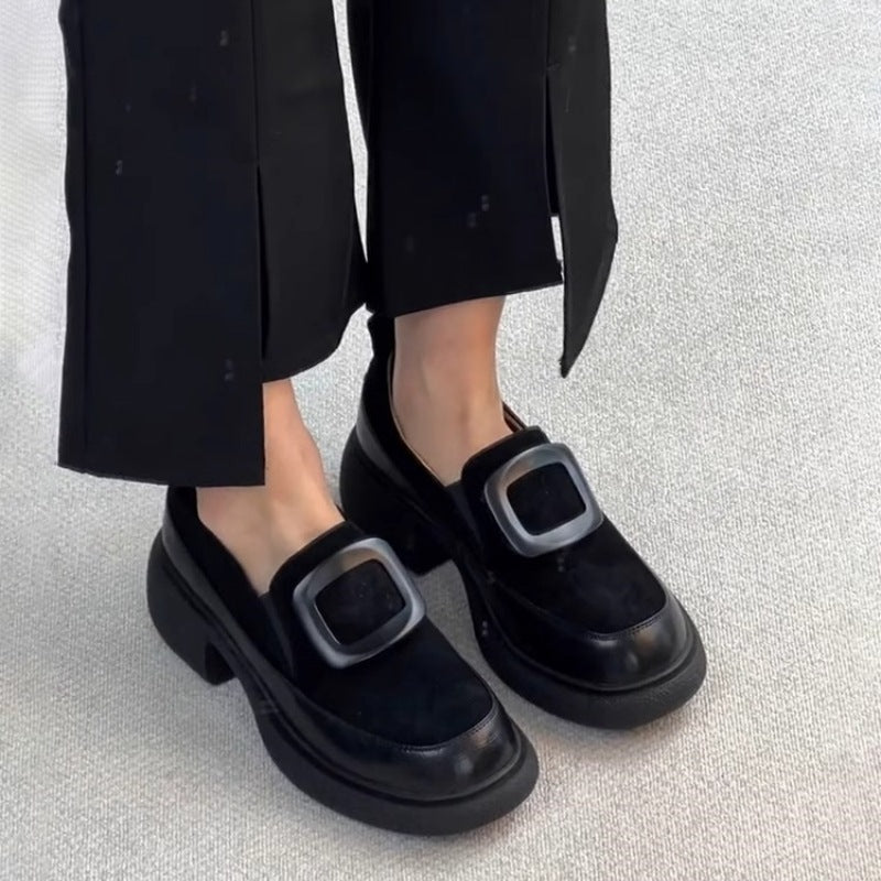 Damen elegante Slipper mit modischer Schnallenverzierung und stabiler Sohle R&B
