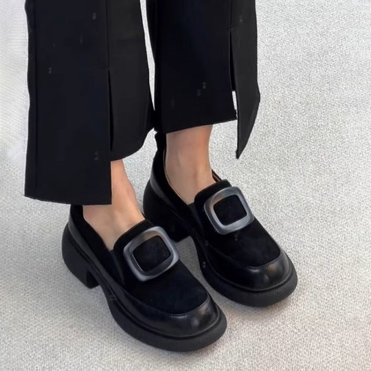 Damen elegante Slipper mit modischer Schnallenverzierung und stabiler Sohle R&B