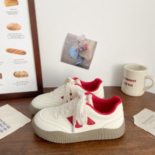 Damen Komfortable Sneakers mit dicker Gummisohle und atmungsaktiver Oberflächenstruktur R&B