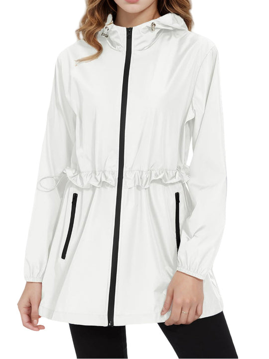 Damen Leichte Übergangsjacke mit verstellbarem Kordelzug und seitlichen Taschen R&B