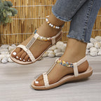 Damen modische Sandalen mit floralem Design und komfortablem Fußbett