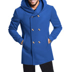 Herren eleganter und warmer Mantel mit doppelter Knopfleiste und großen Taschen R&B