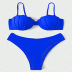Damen Bikini-Set mit besonderer Muschelform und hohem Bund