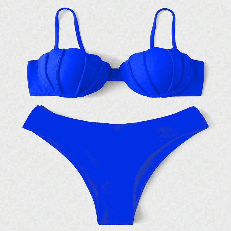 Damen Bikini-Set mit besonderer Muschelform und hohem Bund
