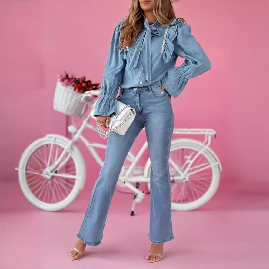 Damen Flared Jeans im eleganten Vintage-Stil R&B