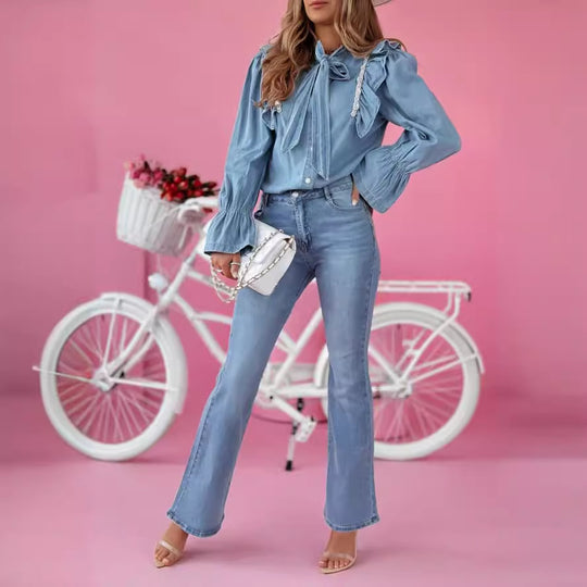 Damen Flared Jeans im eleganten Vintage-Stil R&B
