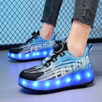 Damen LED Leuchtschuhe mit Rollerskate-Funktion und atmungsaktivem Obermaterial