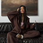 Damen weite Hoodie-Jogginghose-Kombination