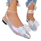 Damen Slingback-Schuhe mit funkelndem floralen Akzent und modischer Netzstruktur R&B